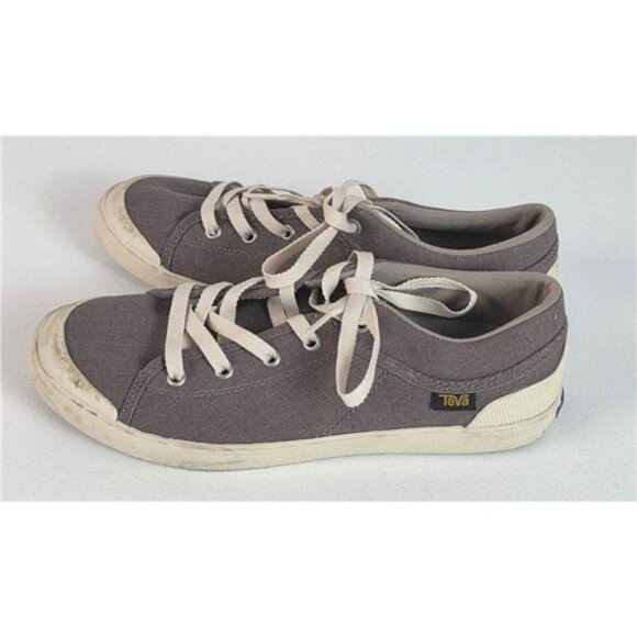 Teva Paseo Lace Canvas Sneakers Dusty Plum Purple Gray Low Top Women 10 - Picture 3 of 8